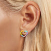 S925 Sterling Silver Platinum-plated Dopamine Rainbow Love Earrings for Women