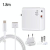 PD-65W USB-C / Type-C + QC3. 0 USB Laptop Charging Adapter + 1.8m USB-C / Type-C to MagSafe 2 / T Head Data Cable, EU Plug / US Plug(White)