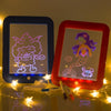 LED Writing Board 3D Magic Drawing Pad Creative Children Drawing Toys(Red)