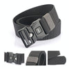 AWMN Men Outdoor Sports Alloy Snap Buckle Elastic Belt, Length: 125cm(Twill Gray)