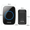 Wireless Doorbell Kit, 3 Receivers, 120m Range, Battery-Free Push Button (Black, EU Plug)