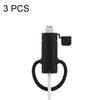3 PCS Soft Washable Data Cable Silicone Case For Apple, Spec: 8 Pin (Black)