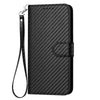 For Samsung Galaxy A26 5G YX0070 Carbon Fiber Buckle Leather Phone Case with Lanyard(Black)
