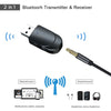 KN330 3 in 1 USB Bluetooth 5.0 Adapter Audio Transmitter Receiver with Switch Button & 3.5mm AUX Interface