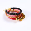 Gold PU Leather Pet Collar with Bell, Adjustable, M (25-30cm)