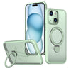 For iPhone 15 Plus Wing Series Gen2 MagSafe Metal Ring Holder Phone Case(Avocado Green)