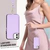 For iPhone 11 Double Flap Zipper RFID Leather Phone Case with Short Lanyard(Light Purple)