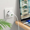Borofone BN7 PD20W + QC3.0 Dual Ports Travel Charger, EU Plug(White)