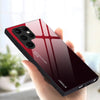 For Samsung Galaxy S25 Ultra 5G Gradient Color Glass Phone Case(Red Black)
