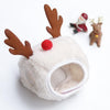 White Christmas Pet Hat | Small Dogs & Cats | Festive Costume