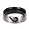 Fashion Rhinestone Love Heart Splice Couples Ring Fine Titanium Steel Ring for Men and Women(Silver without Diamond, US Size: 8)