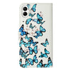 For Samsung Galaxy A06 4G Colored Drawing Marble Pattern Leather Phone Case(Little Blue Butterflies)