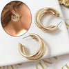 Trendy Round Small Hoop Smooth Earrings Simple Style Charm Earings For Women(golden)