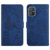 For Asus ZenFone 8 ZS590KS Skin Feel Butterfly Peony Embossed Leather Phone Case(Blue)