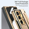 For Samsung Galaxy Z Fold5 5G Integrated Full Coverage Pen Slot Folding Phone Case with Stylus(Gold+Black)