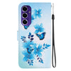 For Samsung Galaxy A16 Crystal Texture Colored Drawing Leather Phone Case(Blue Butterflies)