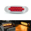 12-24V 16 LEDs Electroplating Side Lights Side Tail Lights Cargo Truck Modification Light, Colour: Red (2 Lines Always Bright)
