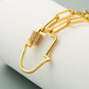 Copper Zircon Plated Real Gold Necklace Exquisite Clavicle Necklace(Heart)
