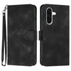 For Samsung Galaxy A36 5G Line Pattern Skin Feel Leather Phone Case(Black)