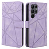 For Samsung Galaxy S25 Ultra 5G Skin Feel Geometric Lines Leather Phone Case(Purple)