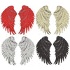 Red A Pair Sequin Feather Wing Shape Clothing Patch Sticker DIY Clothing Accessories, Size:Small 20.5 x 10cm