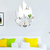 2pcs /Set Acrylic Flame Mirror Stereo Wall Stickers Home Decoration Soft Mirror(Silver)