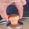 4pcs Household Cap Carrying Handle Kitchen Single Hole Pot Buttons Top Beads Pot Lid Accessories, Model: Solid Wood