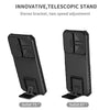 For Samsung Galaxy A36 Stereoscopic Holder Sliding Camshield Phone Case(Black)