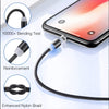 2 in 1 USB to 8 Pin + Micro USB Magnetic Metal Interface Nylon Braided Charging Cable, Length: 1m(Black)