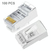 High Quality RJ45 Shielded Plug Cat5 8P8C Lan Connector Network (100 pcs in one packaging , the price is for 100 pcs)(Silver)