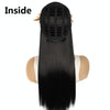Color Bleaching And Dyeing Double Sideburns With Bangs Long Straight Hip-Hop Wig(Coffee Bleaching Black)