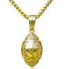 Three-Dimensional Sports Ball Pendant Necklace,Style: Men Rugby 18K Gold