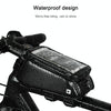 Rhinowalk Bicycle Front Tube Bag Waterproof Mobile Phone Touch Screen Multi-function Bicycle Handlebar Bag(Matt Black)