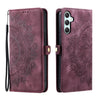 For Samsung Galaxy A36 Skin Feel Totem Embossed Leather Phone Case(Wine Red)