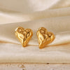 OPK GE937 1pair Stainless Steel Heart Irregular Earrings(Gold)