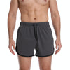 M Three Pants Men Gym Shorts Quick Dry Swimming Trunks(Deep Gray)