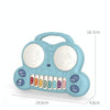 Children Multi-functional Keyboard Player Pats the Drum Light Music Puzzle Early Education Toy(Blue)