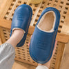 Winter Warm Velvet Thick Waterproof Cotton Slippers, Color: Dark Blue 599(44-45)