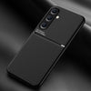 For Samsung Galaxy A36 Classic Tilt Strip Grain Magnetic PC Hybrid TPU Phone Case(Black)