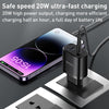 Yesido YC54 Dual USB-C / Type-C Travel Charger with 1m USB-C / Type-C to 8 Pin Cable, EU Plug (Black)