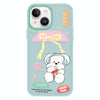 For iPhone 13 Skin Feeling Jelly TPU Hybrid PC Phone Case(Potato Chips Puppy Light Green)