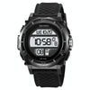 SKMEI 2099 Multifunctional Men Outdoor 50M Waterproof Luminous Digital Wrist Watch(Black+White)