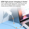 5 in 1 60W Multifunctional Fast Charging Data Cable Storage Box(White)