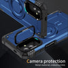 For Samsung Galaxy M13 5G Lens Holder MagSafe Phone Case(Blue)