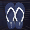 Men Slippers Student Flat Casual Non-Slip Flip Flops, Size: L 44-45(Sunshine-Navy Blue)