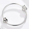 S925 Sterling Silver Heart Shaped Pet Paw Print Beads DIY Bracelet Beaded Accessories