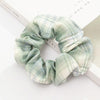 10 PCS Ball Head Ponytail Plaid Large Intestine Hair Tie(Green)