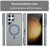 For Samsung Galaxy S23 Ultra 5G MagSafe Frosted Translucent TPU + PC Full Coverage Phone Case(Dark Blue)