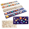 Children Universe Planet Cognition Puzzle Matching Board Early Learning Educational Toy, Style: Eight Planets (Log Bottom Yellow Sun)