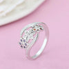 Tricolor Flower Fashion Color Tail Diamond Ring(9)